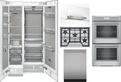 6 Piece Package Includes Refrigerator, Freezer, Cooktop, Wall Oven, Hood And Dishwasher