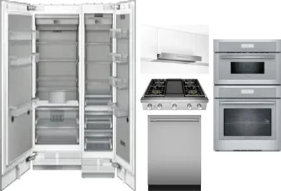 6 Piece Package Includes Refrigerator, Freezer, Cooktop, Wall Oven, Hood And Dishwasher