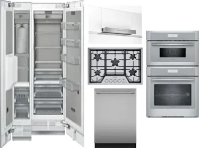 6 Piece Package Includes Refrigerator, Freezer, Cooktop, Wall Oven, Hood And Dishwasher