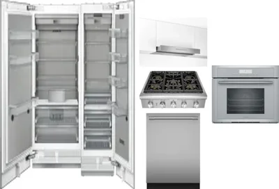 6 Piece Package Includes Refrigerator, Freezer, Cooktop, Wall Oven, Hood And Dishwasher