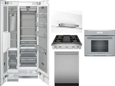 6 Piece Package Includes Refrigerator, Freezer, Cooktop, Wall Oven, Hood And Dishwasher