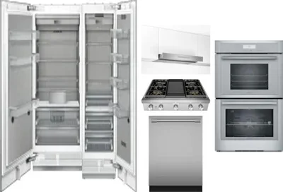 6 Piece Package Includes Refrigerator, Freezer, Cooktop, Wall Oven, Hood And Dishwasher