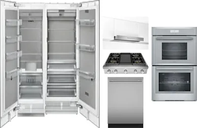 6 Piece Package Includes Refrigerator, Freezer, Cooktop, Wall Oven, Hood And Dishwasher