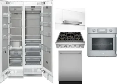 6 Piece Package Includes Refrigerator, Freezer, Cooktop, Wall Oven, Hood And Dishwasher