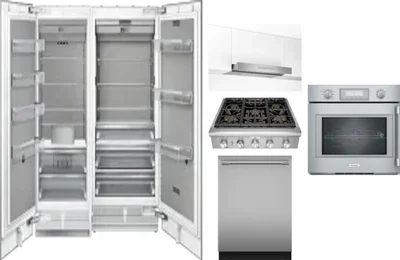 6 Piece Package Includes Refrigerator, Freezer, Cooktop, Wall Oven, Hood And Dishwasher