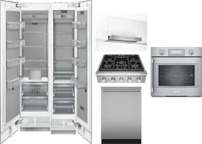 6 Piece Package Includes Refrigerator, Freezer, Cooktop, Wall Oven, Hood And Dishwasher