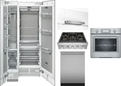 6 Piece Package Includes Refrigerator, Freezer, Cooktop, Wall Oven, Hood And Dishwasher