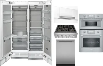 6 Piece Package Includes Refrigerator, Freezer, Cooktop, Wall Oven, Hood And Dishwasher