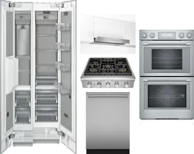 6 Piece Package Includes Refrigerator, Freezer, Cooktop, Wall Oven, Hood And Dishwasher