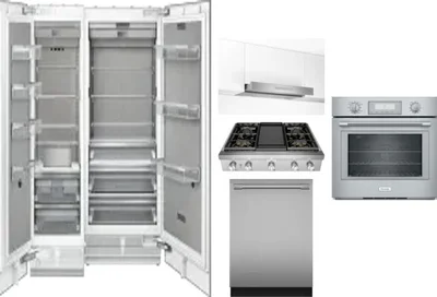 6 Piece Package Includes Refrigerator, Freezer, Cooktop, Wall Oven, Hood And Dishwasher