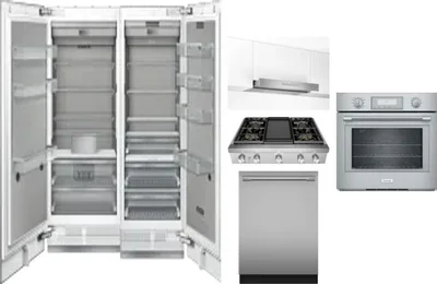 6 Piece Package Includes Refrigerator, Freezer, Cooktop, Wall Oven, Hood And Dishwasher