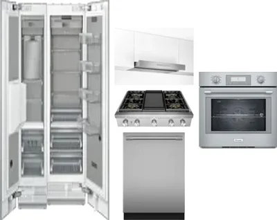 6 Piece Package Includes Refrigerator, Freezer, Cooktop, Wall Oven, Hood And Dishwasher