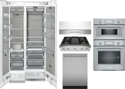 6 Piece Package Includes Refrigerator, Freezer, Cooktop, Wall Oven, Hood And Dishwasher