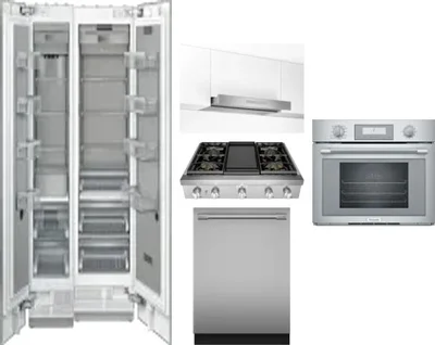 6 Piece Package Includes Refrigerator, Freezer, Cooktop, Wall Oven, Hood And Dishwasher