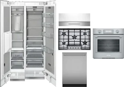 6 Piece Package Includes Refrigerator, Freezer, Cooktop, Wall Oven, Hood And Dishwasher