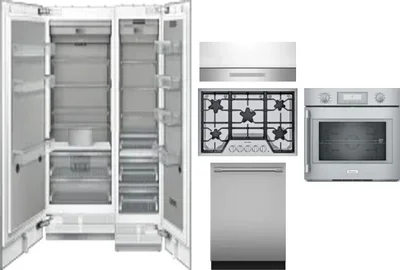 6 Piece Package Includes Refrigerator, Freezer, Cooktop, Wall Oven, Hood And Dishwasher