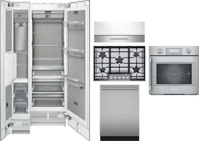 6 Piece Package Includes Refrigerator, Freezer, Cooktop, Wall Oven, Hood And Dishwasher