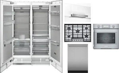 6 Piece Package Includes Refrigerator, Freezer, Cooktop, Wall Oven, Hood And Dishwasher