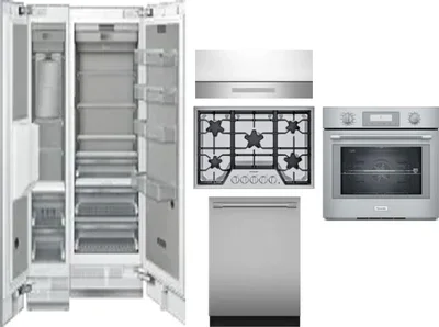 6 Piece Package Includes Refrigerator, Freezer, Cooktop, Wall Oven, Hood And Dishwasher