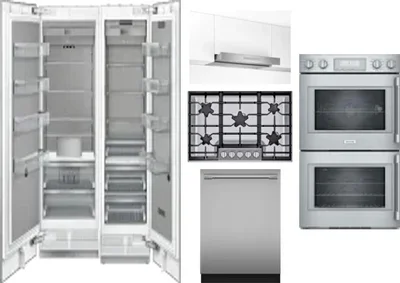 6 Piece Package Includes Refrigerator, Freezer, Cooktop, Wall Oven, Hood And Dishwasher