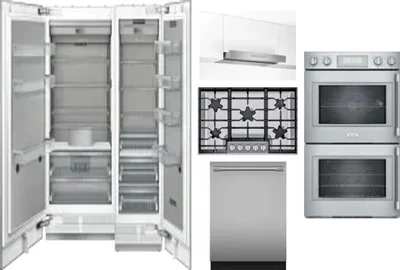 6 Piece Package Includes Refrigerator, Freezer, Cooktop, Wall Oven, Hood And Dishwasher