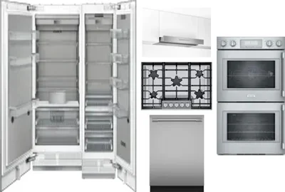 6 Piece Package Includes Refrigerator, Freezer, Cooktop, Wall Oven, Hood And Dishwasher