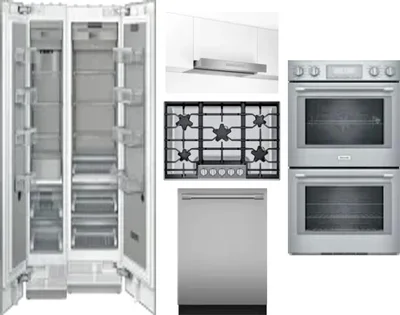 6 Piece Package Includes Refrigerator, Freezer, Cooktop, Wall Oven, Hood And Dishwasher
