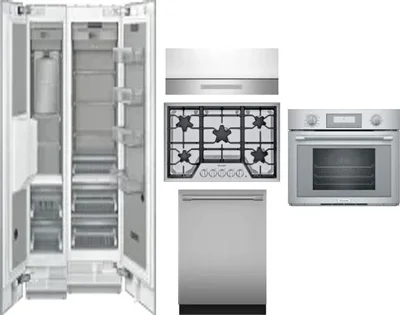 6 Piece Package Includes Refrigerator, Freezer, Cooktop, Wall Oven, Hood And Dishwasher