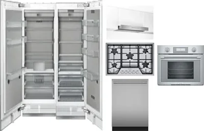 6 Piece Package Includes Refrigerator, Freezer, Cooktop, Wall Oven, Hood And Dishwasher