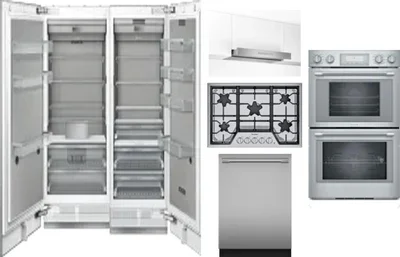 6 Piece Package Includes Refrigerator, Freezer, Cooktop, Wall Oven, Hood And Dishwasher