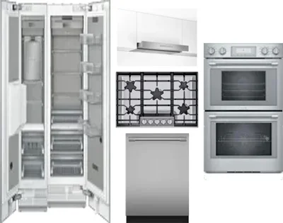6 Piece Package Includes Refrigerator, Freezer, Cooktop, Wall Oven, Hood And Dishwasher