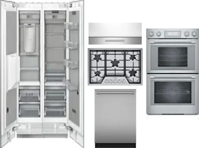 6 Piece Package Includes Refrigerator, Freezer, Cooktop, Wall Oven, Hood And Dishwasher
