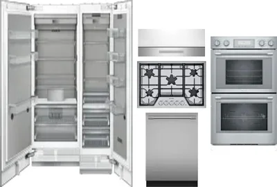 6 Piece Package Includes Refrigerator, Freezer, Cooktop, Wall Oven, Hood And Dishwasher