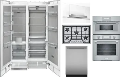 6 Piece Package Includes Refrigerator, Freezer, Cooktop, Wall Oven, Hood And Dishwasher