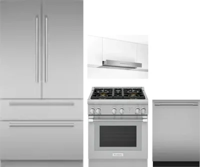 4 Piece Package Includes Refrigerator, Range, Hood And Dishwasher