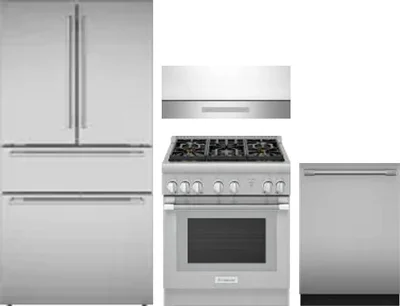 4 Piece Package Includes Refrigerator, Range, Hood And Dishwasher