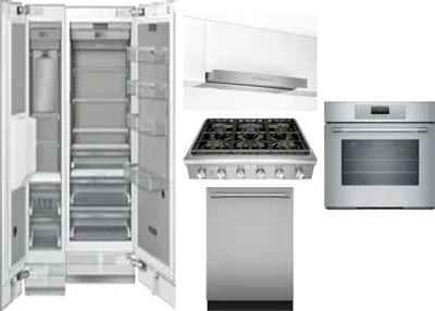 6 Piece Package Includes Refrigerator, Freezer, Cooktop, Wall Oven, Hood And Dishwasher