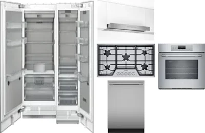 6 Piece Package Includes Refrigerator, Freezer, Cooktop, Wall Oven, Hood And Dishwasher