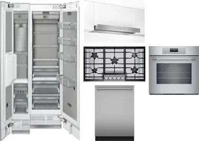 6 Piece Package Includes Refrigerator, Freezer, Cooktop, Wall Oven, Hood And Dishwasher