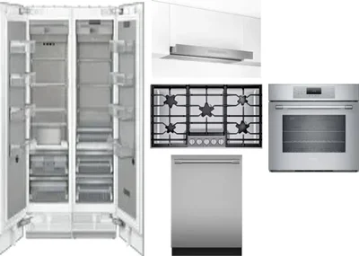6 Piece Package Includes Refrigerator, Freezer, Cooktop, Wall Oven, Hood And Dishwasher