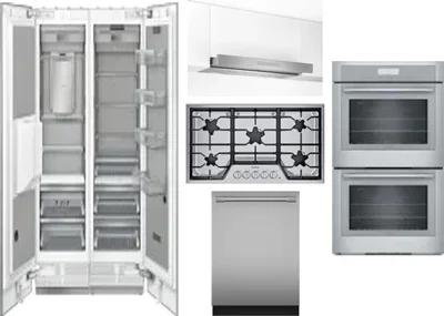 6 Piece Package Includes Refrigerator, Freezer, Cooktop, Wall Oven, Hood And Dishwasher