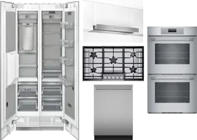 6 Piece Package Includes Refrigerator, Freezer, Cooktop, Wall Oven, Hood And Dishwasher