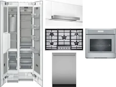 6 Piece Package Includes Refrigerator, Freezer, Cooktop, Wall Oven, Hood And Dishwasher