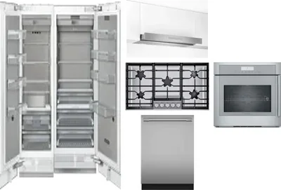 6 Piece Package Includes Refrigerator, Freezer, Cooktop, Wall Oven, Hood And Dishwasher