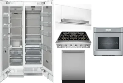 6 Piece Package Includes Refrigerator, Freezer, Cooktop, Wall Oven, Hood And Dishwasher