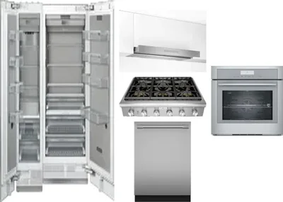 6 Piece Package Includes Refrigerator, Freezer, Cooktop, Wall Oven, Hood And Dishwasher
