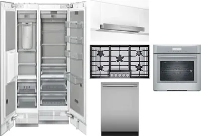 6 Piece Package Includes Refrigerator, Freezer, Cooktop, Wall Oven, Hood And Dishwasher