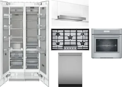 6 Piece Package Includes Refrigerator, Freezer, Cooktop, Wall Oven, Hood And Dishwasher