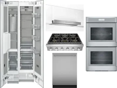 6 Piece Package Includes Refrigerator, Freezer, Cooktop, Wall Oven, Hood And Dishwasher