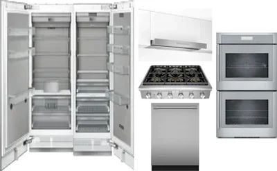 6 Piece Package Includes Refrigerator, Freezer, Cooktop, Wall Oven, Hood And Dishwasher